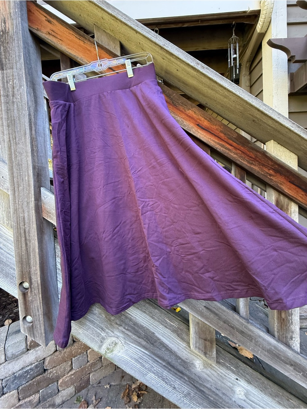 Pact Purple A-Line Midi Skirt